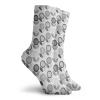 GULTMEE Fashion Compression Socks,Vertical Monochrome Borders With Abstract Blossoms Nature Inspired Art,Performance Polyester Cushioned Athletic Crew Socks for Running,Athletic, -12 inch view 2