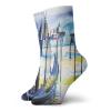 GULTMEE Fashion Compression Socks,A View With Boat In Venice Italy Landmark Seascape Scenic Watercolor Paint,Performance Polyester Cushioned Athletic Crew Socks for Running,Athletic, -12 inch view 1