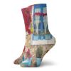Fashion Compression Socks,Italian Decor Mediterranean House With Greek Windows,Performance Polyester Cushioned Athletic Crew Socks for Running,Athletic, -12 inch view 1