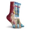 Fashion Compression Socks,Italian Decor Mediterranean House With Greek Windows,Performance Polyester Cushioned Athletic Crew Socks for Running,Athletic, -12 inch view 2