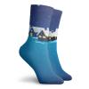 GULTMEE Fashion Compression Socks,Snowy Small Town Snowflakes Season Cozy Village Print,Performance Polyester Cushioned Athletic Crew Socks for Running,Athletic, -12 inch view 2