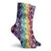 GULTMEE Fashion Compression Socks,Diagonal Geometrical Houndstooth Pattern In Rainbow Colors On Gray Background,Performance Polyester Cushioned Athletic Crew Socks for Running,Athletic, -12 inch view 2