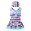Hansber Kids Girls 2Pcs Athletic Tankini Sets Swimsuit Bohemia Printed Tanks Skirts Bathing Suit Blue 5-6 Years view 2