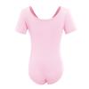 Gymnastics Ballet Dance Leotards for Toddler Girls Short Sleeve Ballet Leotard Top Athletic Training Unitards Ballerina Dancewear for Kids Ballet Tutu Skirted Dress Princess Costume Pink 6-7 Years view 3