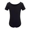 Gymnastics Ballet Dance Leotards for Toddler Girls Short Sleeve Ballet Leotard Top Athletic Training Unitards Ballerina Dancewear for Kids Ballet Tutu Skirted Dress Princess Costume Black 6-7 Years view 1