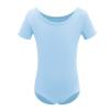 Gymnastics Ballet Dance Leotards for Toddler Girls Short Sleeve Ballet Leotard Top Athletic Training Unitards Ballerina Dancewear for Kids Ballet Tutu Skirted Dress Princess Costume Blue 7-8 Years view 1