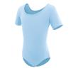 Gymnastics Ballet Dance Leotards for Toddler Girls Short Sleeve Ballet Leotard Top Athletic Training Unitards Ballerina Dancewear for Kids Ballet Tutu Skirted Dress Princess Costume Blue 7-8 Years view 2