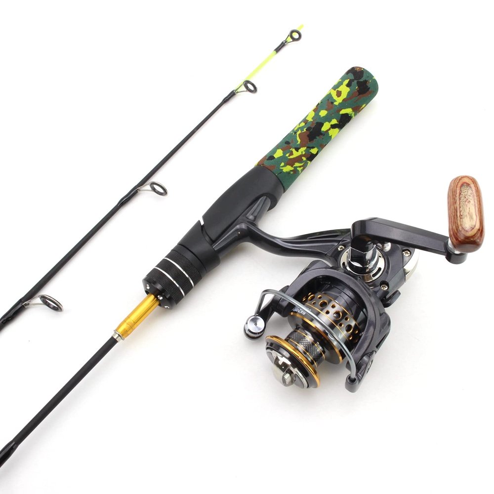 74g Ultra-Light Fishing Rod and Reel Set, 61cm Ultra-Short Childrens Fishing Rod, Mini Spinning Combination, Ice Fishing Rod, Beginner Fishing, Boat Fishing Rod, Carp Rod, Trout Rod ZYHYD