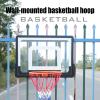 Basketball Hoop Basketball Hoop for Teenagers and Children, Indoor and Outdoor Wall-Mounted Basketball Hoops, with Metal Basket and PC Backboard Kit, Easy to Install view 3