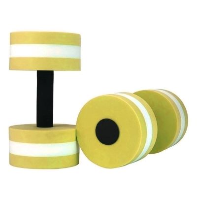Owill Water Dumbbells - Set of 2 Water Aerobic Exercise Foam Dumbbell Pool Resistance, Water Weights Fitness Gear Aquatic Dumbbells for Minimum Stress Training (Yellow)