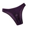 Mens Hole in Front Thongs Lingerie Breathable Briefs Sexy Underwear See-Through Hot Underpants Gift for Boyfriend Purple view 1