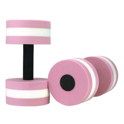Owill-home Owill Water Dumbbells - Set of 2 Water Aerobic Exercise Foam Dumbbell Pool Resistance, Water Weights Fitness Gear Aquatic Dumbbells for Minimum Stress Training (Pink)