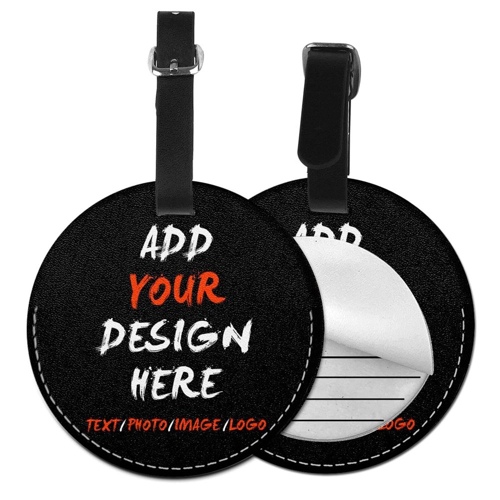 Tuizumy Custom Luggage Tag - Personalized Your Own Text, Image, Photo, Logo Customized Travel Suitcases Labels Tags with Full Privacy Card1 PCS