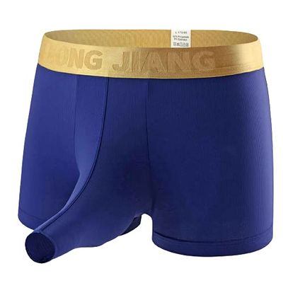 Men's Elephant Trunk Underwear Boxer Pants Fashion U-shaped Ice Silk Traceless Soft Comfy Lightweight Underpants