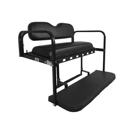 GTW MACH 3 Club Car Precedent Golf Cart Rear Seat Kit with Aluminum Frame | Black Cushions | Compatible with 2004-Up Models