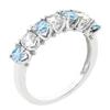 Tirafina Blue Topaz and Lab-Created White Sapphire Band Ring, Alternating Stones, Sterling Silver, (3.5mm stone) view 2