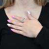 Tirafina Blue Topaz and Lab-Created White Sapphire Band Ring, Alternating Stones, Sterling Silver, (3.5mm stone) view 3