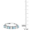 Tirafina Blue Topaz and Lab-Created White Sapphire Band Ring, Alternating Stones, Sterling Silver, (3.5mm stone) view 4