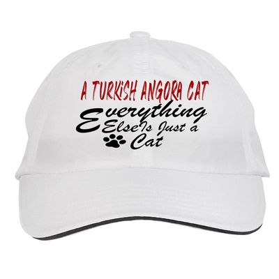 Makoroni - Turkish Angora CAT Everything Else is JUST A CAT Cat Cats Hat Adjustable Cap, DesM25 White