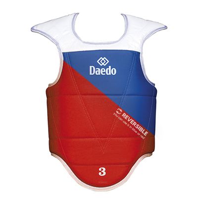 DAEDO Taekwondo Trunk Protector, Reversible Blue-Red for Taekwondo Competition & Training, Lightweight, Durable, M