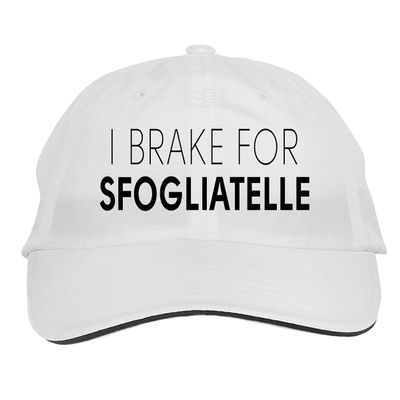 Makoroni - I Brake for SFOGLIATELLE Hat Adjustable Cap, DesD4 White