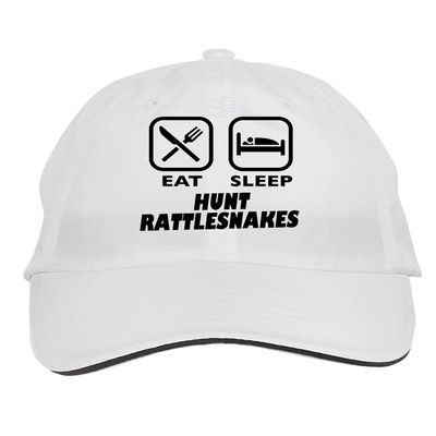 Makoroni - EAT Sleep Hunt Rattlesnakes Hat Adjustable Cap, DesC48 White