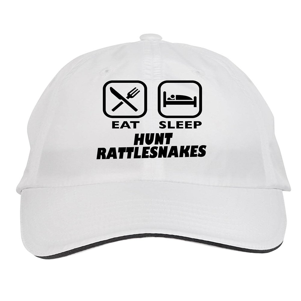 Makoroni - EAT Sleep Hunt Rattlesnakes Hat Adjustable Cap, DesC48 White