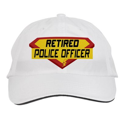 Makoroni - Retired Police Officer Career Hat Adjustable Cap, DesN65 White