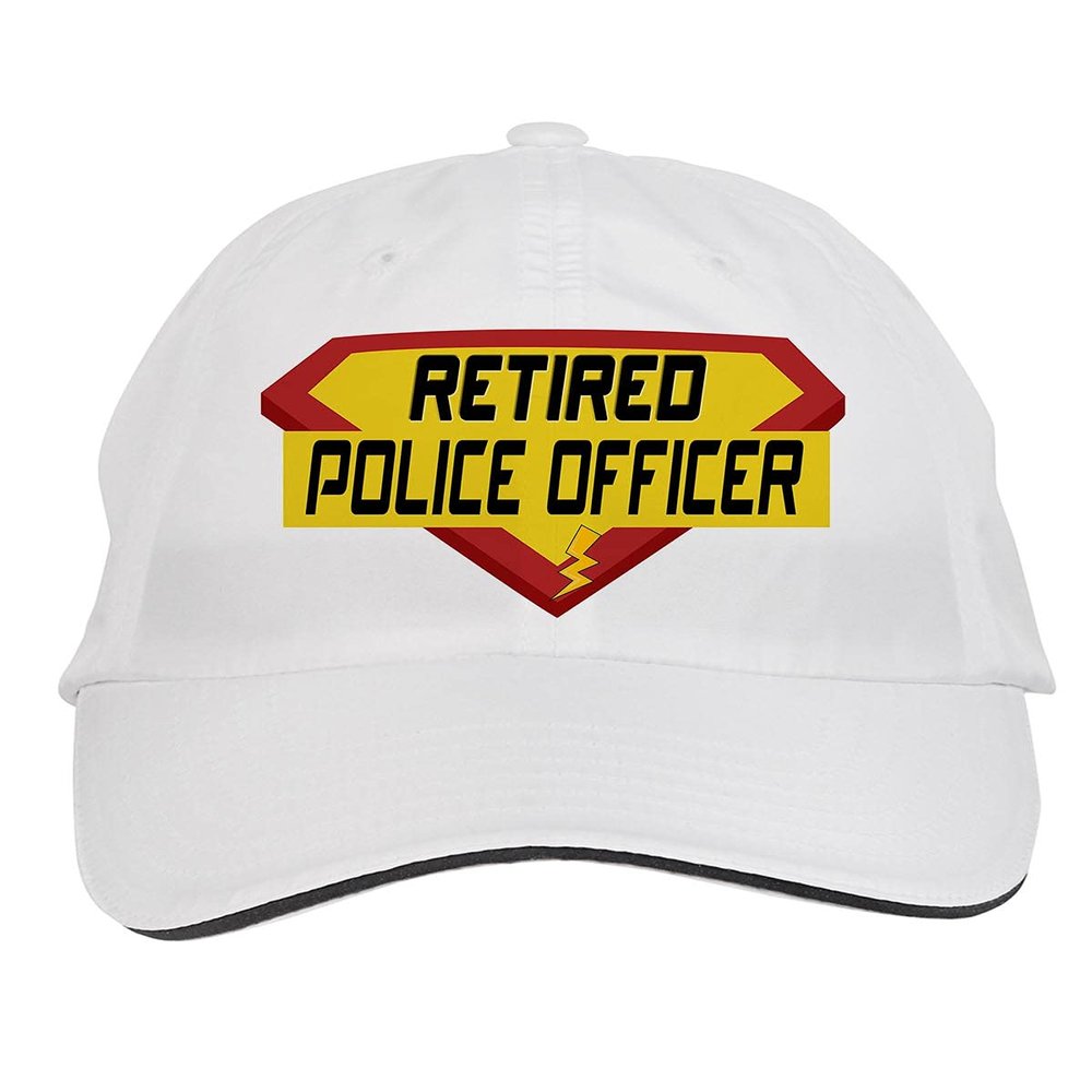 Makoroni - Retired Police Officer Career Hat Adjustable Cap, DesN65 White