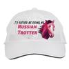 Makoroni - I'd Rather BE Riding My Russian Trotter Hat Adjustable Cap, DesD60 White view 1