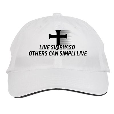 Makoroni - Live Simply SO Others CAN SIMPLI Live Christian Cross Hat Adjustable Cap, DesK91 White
