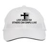 Makoroni - Live Simply SO Others CAN SIMPLI Live Christian Cross Hat Adjustable Cap, DesK91 White view 1