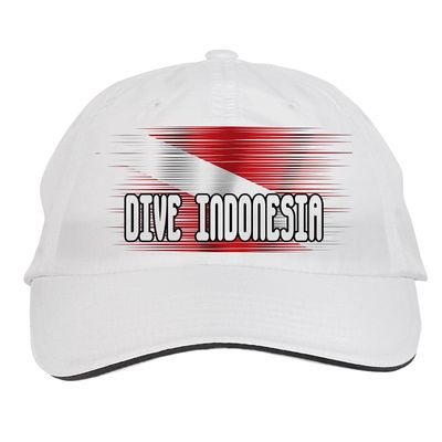 Makoroni - Dive Indonesia Scuba Diving Hat Adjustable Cap, DesR56 White