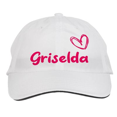 Makoroni - Griselda Name Hat Adjustable Cap, DesE6 White
