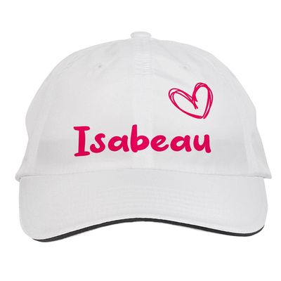 Makoroni - Isabeau Name Hat Adjustable Cap, DesF29 White