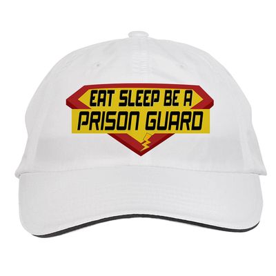 Makoroni - EAT Sleep BE A Prison Guard Career Hat Adjustable Cap, Desy82 White