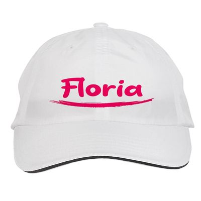 Makoroni - Floria Name Hat Adjustable Cap, DesJ1 White