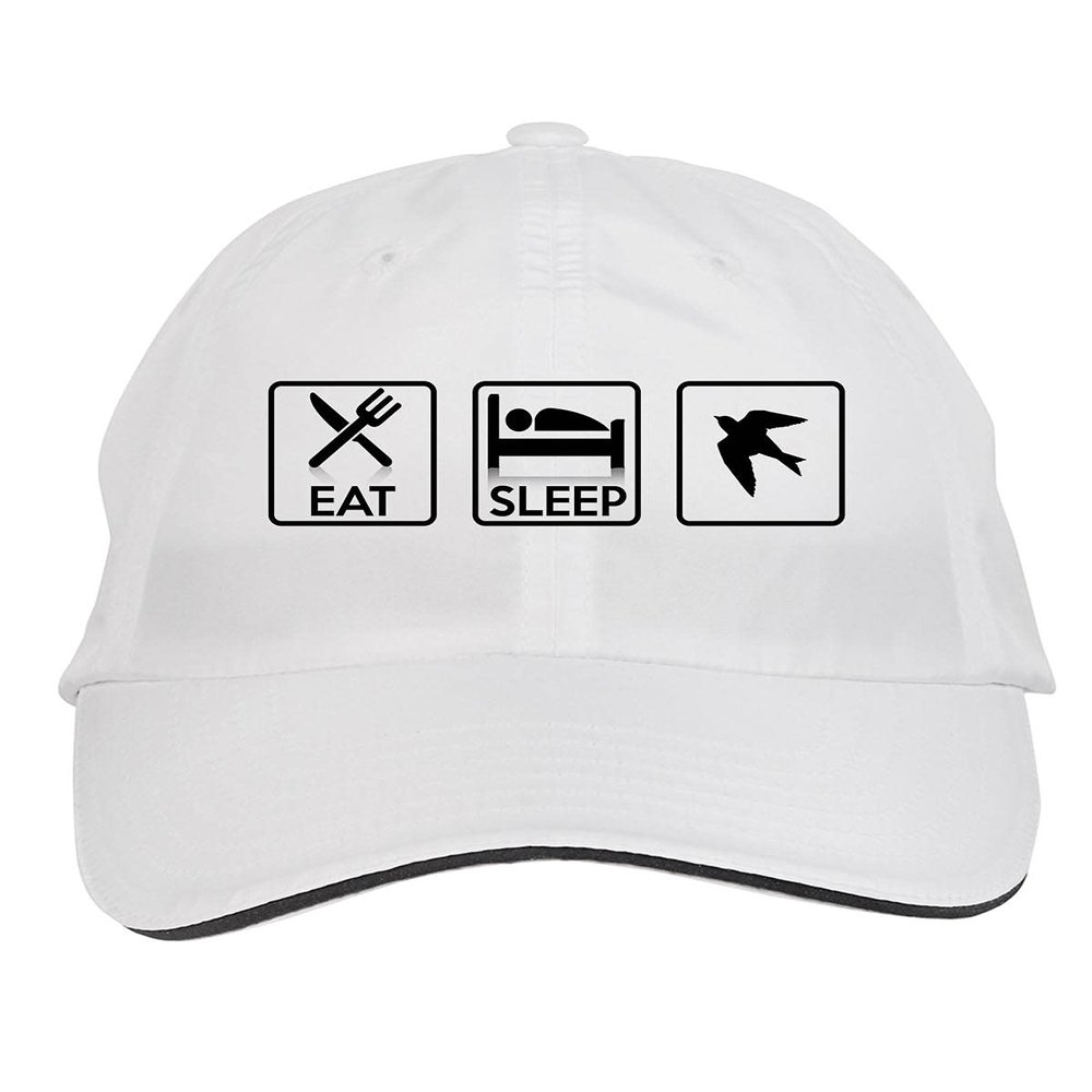 Makoroni - EAT Sleep SWIFTS Animal Hat Adjustable Cap, DesS43 White