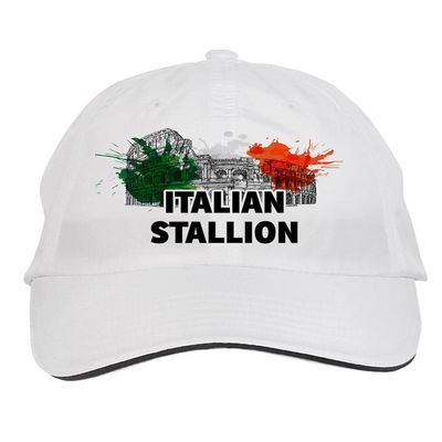 Makoroni - Italian Stallion Italy Italian Hat Adjustable Cap, DesN86 White