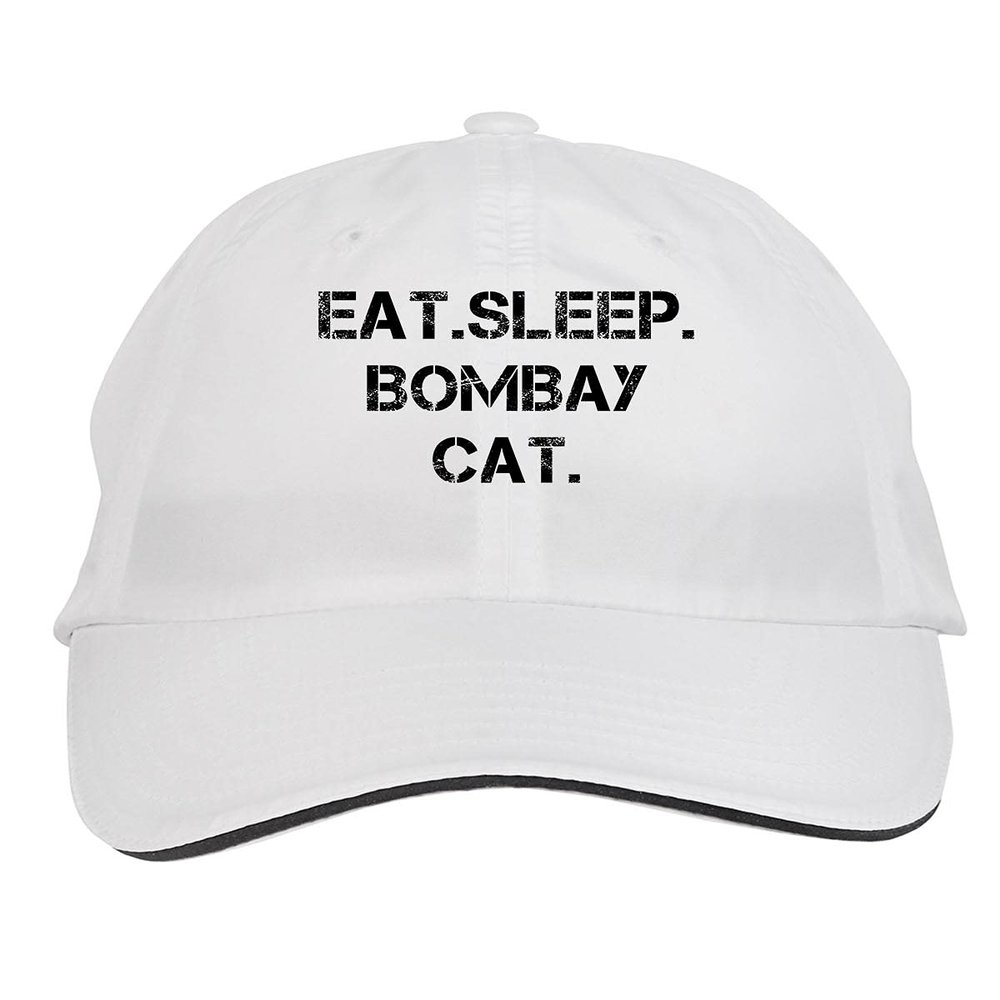 Makoroni - EAT Sleep Bombay CAT Hat Adjustable Cap, DesO5 White