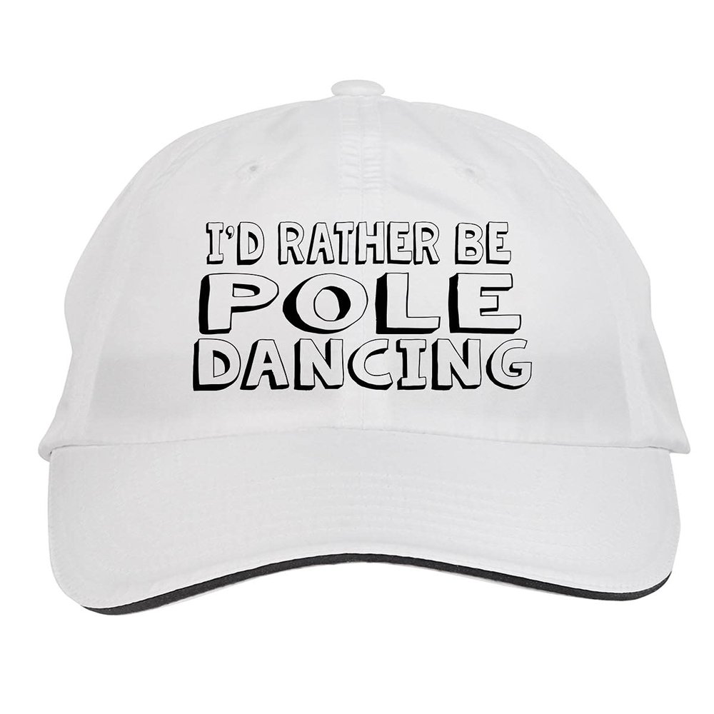 Makoroni - I'd Rather BE Pole Dancing Hat Adjustable Cap, DesD82 White
