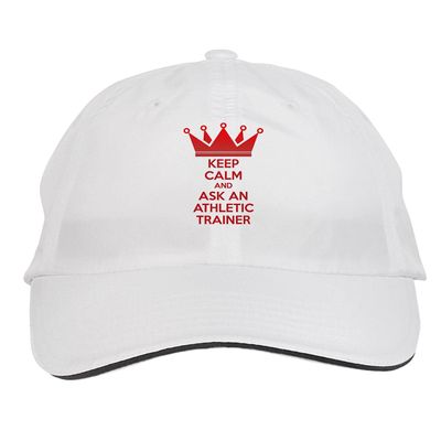 Makoroni - Keep Calm and Ask an Athletic Trainer Hat Adjustable Cap, DesI29 White