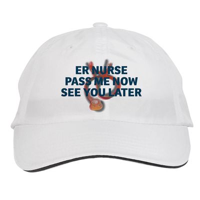 Makoroni - ER Nurse Pass ME Now SE You Later Paramedic Doctor Nurse Hat Adjustable Cap, DesT30 White