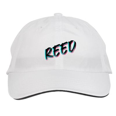 Makoroni - Reed Name Hat Adjustable Cap, DesM85 White