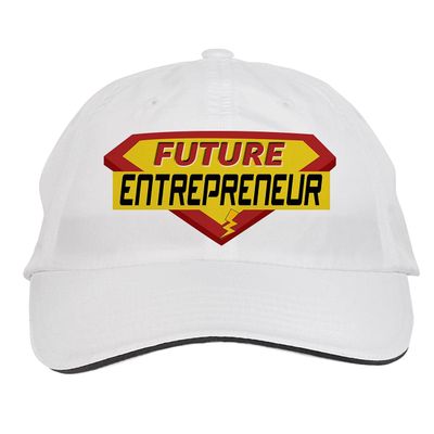 Makoroni - Future Entrepreneur Career Hat Adjustable Cap, DesE46 White