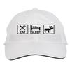 Makoroni - EAT Sleep CARIBOUS Animal Hat Adjustable Cap, DesR53 White view 1
