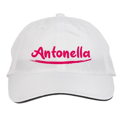 Makoroni - Antonella Name Hat Adjustable Cap, DesZ83 White
