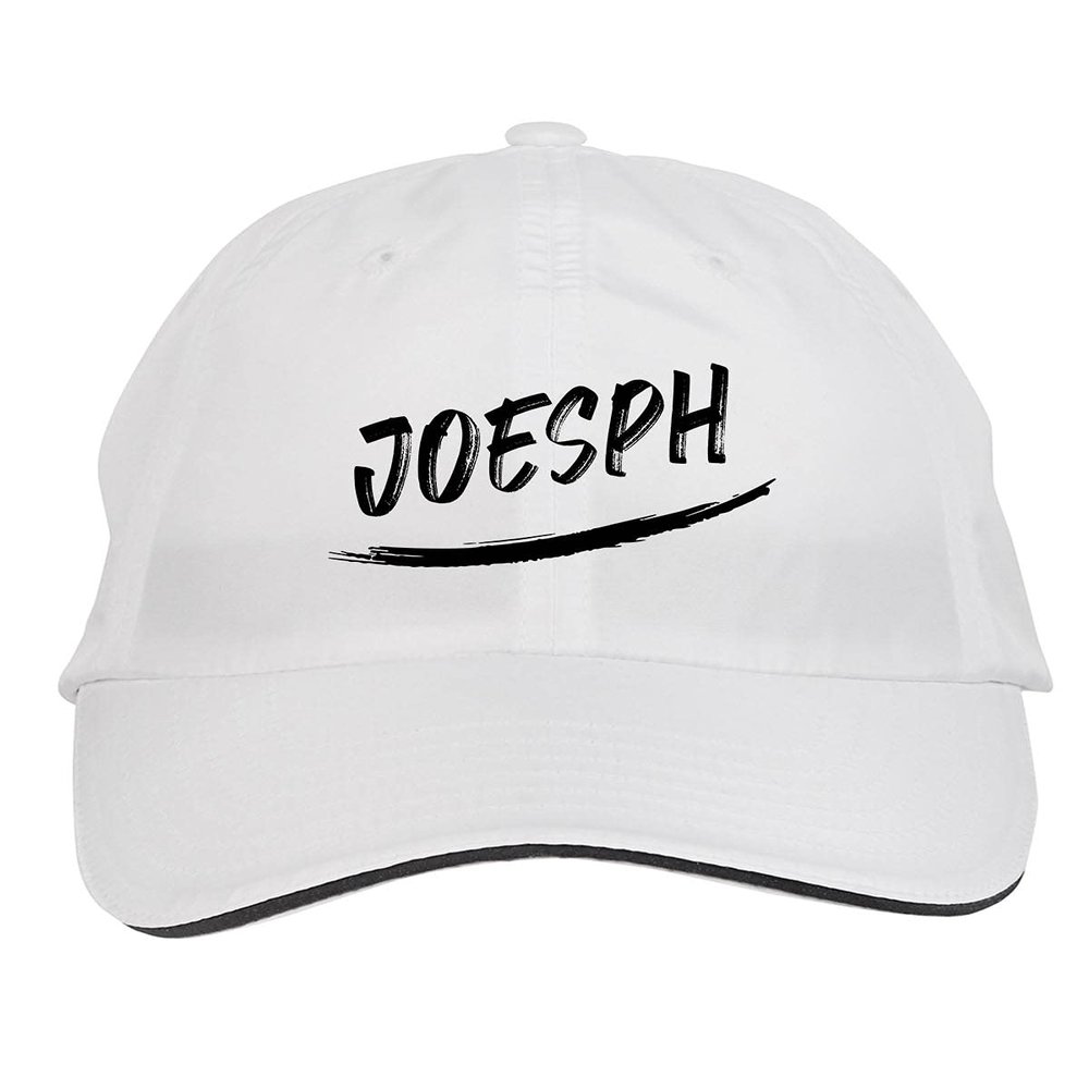 Makoroni - Joesph Name Hat Adjustable Cap, DesJ2 White