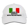 Makoroni - Made in America with Italian Parts Italy Italian Hat Adjustable Cap, DesR59 White view 1