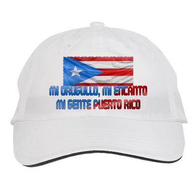 Makoroni - MI ORUGULLO MI Encanto MI Gente Puerto RICO Puerto Rican Puerto Rico Hat Adjustable Cap, Desy86 White